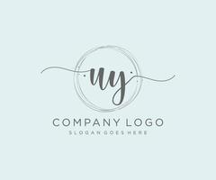 Initial UY feminine logo. Usable for Nature, Salon, Spa, Cosmetic and Beauty Logos. Flat Vector Logo Design Template Element.