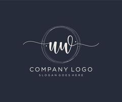 Initial UW feminine logo. Usable for Nature, Salon, Spa, Cosmetic and Beauty Logos. Flat Vector Logo Design Template Element.