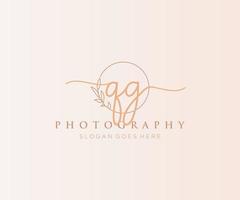 Initial QG feminine logo. Usable for Nature, Salon, Spa, Cosmetic and Beauty Logos. Flat Vector Logo Design Template Element.