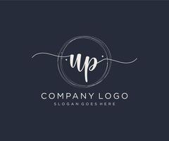 Initial UP feminine logo. Usable for Nature, Salon, Spa, Cosmetic and Beauty Logos. Flat Vector Logo Design Template Element.