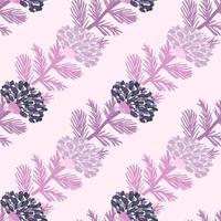 Decorative flower seamless pattern. Hand drawn herbal endless wallpaper. vector