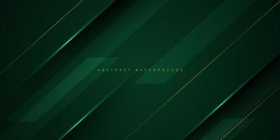 luxury abstract bacgkround dark green gradient with lights and gold lines.Abstract rectangle box simple background for banner, brocure,presentation design, and business card.Eps10 vector