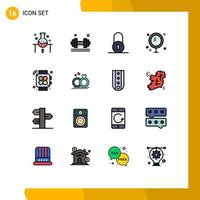 16 Creative Icons Modern Signs and Symbols of shower cleaning gym bathroom padlock Editable Creative Vector Design Elements