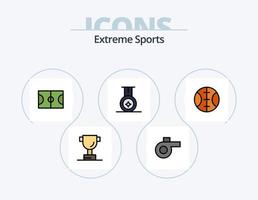 paquete de iconos llenos de línea deportiva 5 diseño de iconos. . deporte. vector