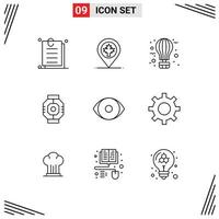 9 Thematic Vector Outlines and Editable Symbols of module capsule leaf airlock hot Editable Vector Design Elements