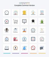 Creative Complete Common Version 25 Flat icon pack  Such As certificate. research. data. laboratory. beaker vector