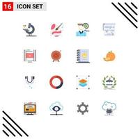 Stock Vector Icon Pack of 16 Line Signs and Symbols for video music time multimedia appointment Editable Pack of Creative Vector Design Elements