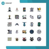 Set of 25 Modern UI Icons Symbols Signs for horn text calculator font creative Editable Vector Design Elements