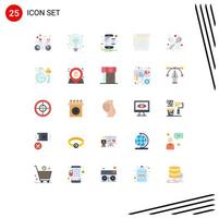 25 User Interface Flat Color Pack of modern Signs and Symbols of fork student notes device books student Editable Vector Design Elements