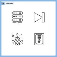 Group of 4 Modern Filledline Flat Colors Set for computing knot storage last year Editable Vector Design Elements