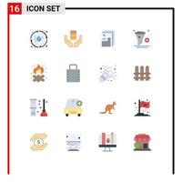 Universal Icon Symbols Group of 16 Modern Flat Colors of remove development server delete files Editable Pack of Creative Vector Design Elements