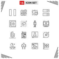 16 Creative Icons Modern Signs and Symbols of brightness safe love protect protect Editable Vector Design Elements