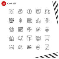 Set of 25 Modern UI Icons Symbols Signs for headphones presentation gps layout travel Editable Vector Design Elements