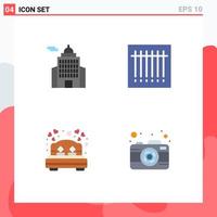4 Flat Icon concept for Websites Mobile and Apps administration love museum scan camera Editable Vector Design Elements