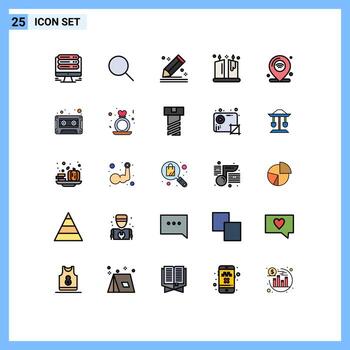 Set of 25 Modern UI Icons Symbols Signs for internet ornamental draw light candle Editable Vector Design Elements