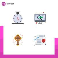 4 User Interface Flat Icon Pack of modern Signs and Symbols of sport patrick seo cross chart Editable Vector Design Elements