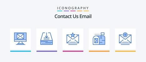 Email Blue 5 Icon Pack Including . address. favorite. add. mail. Creative Icons Design vector