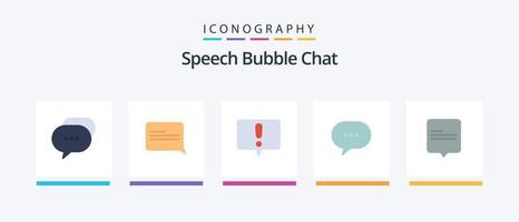 paquete de iconos chat flat 5 que incluye . comentario. charlar. charlar. mensaje. diseño de iconos creativos vector