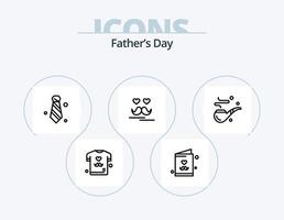 paquete de iconos de la línea del día del padre 5 diseño de iconos. globo. dia del padre. día. padre. accesorios vector