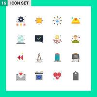 Set of 16 Modern UI Icons Symbols Signs for labour helmet target day person Editable Pack of Creative Vector Design Elements