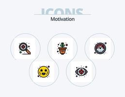 paquete de iconos lleno de línea de motivación 5 diseño de iconos. ojo. objetivo. portapapeles. meta. tarea vector