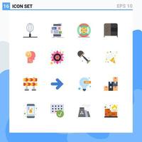 Universal Icon Symbols Group of 16 Modern Flat Colors of happy wardrobe ux interior print Editable Pack of Creative Vector Design Elements