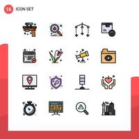 paquete de iconos de vector de stock de 16 signos y símbolos de línea para artículos logísticos proteger atención de entrega elementos de diseño de vector creativo editable