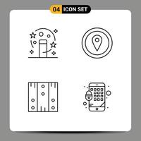 Stock Vector Icon Pack of 4 Line Signs and Symbols for magic delivery transformation map stock Editable Vector Design Elements