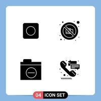 Stock Vector Icon Pack of 4 Line Signs and Symbols for app detail camera photography help Editable Vector Design Elements