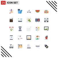 25 Universal Flat Colors Set for Web and Mobile Applications box photography security photo camera Editable Vector Design Elements