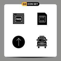 Universal Icon Symbols Group of 4 Modern Solid Glyphs of free access arrow free devices up Editable Vector Design Elements