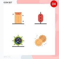 4 Flat Icon concept for Websites Mobile and Apps business form food vegetable medicine Editable Vector Design Elements