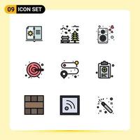 9 Creative Icons Modern Signs and Symbols of road target weather process speaker Editable Vector Design Elements