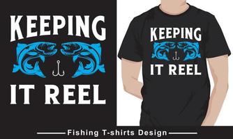 Fishing Quote Typhography vector t-shirt design template free vector