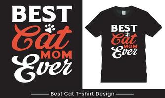 mejor gato mamá nunca tipografía vector retro vintage camiseta diseño pro vector