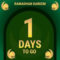 Countdown leaves banner day. calculating the time for the month of Ramadan. Eps10 vector illustration.