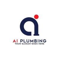 AI plumbing logo designs, Initial name logo inspirations vector