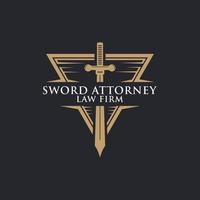 diseños modernos de logotipos de abogados de espadas, que se pueden utilizar para la marca comercial de su bufete de abogados de marcas registradas vector
