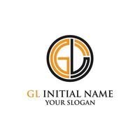 Diseños de logotipo de nombre inicial gl, plantilla de logotipo de letra g vector