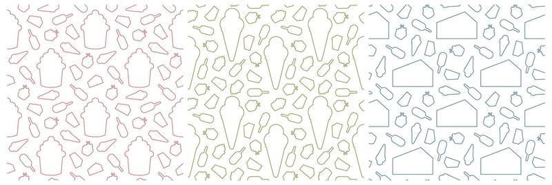 Set of Chocolate Seamless Pattern Design with Choco Decoration in Template Hand Drawn Cartoon Illustration
