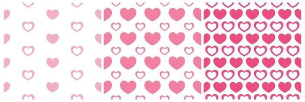 Set of Happy Valentine's Day Seamless Pattern Design with Decoration in Template Hand Drawn Cartoon Flat Illustration vector