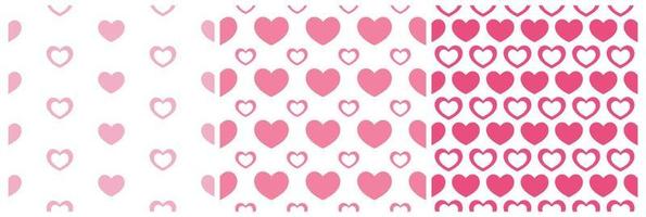 Set of Happy Valentine's Day Seamless Pattern Design with Decoration in Template Hand Drawn Cartoon Flat Illustration vector