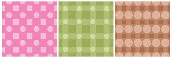 Set of Chocolate Seamless Pattern Design with Choco Decoration in Template Hand Drawn Cartoon Illustration vector