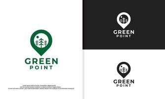 punto de pino verde abeto cicuta picea conífera cedro conífero ciprés alerce pinus árbol bosque vintage retro hipster diseño de logotipo vector