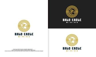 logo illustration vector graphic of eagle coin