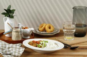 Breakfast Concept with Japanese Chicken Curry photo