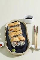 Mentai Sushi on Blue Plate photo