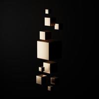 3D rendering Abstract geometry dynamic object with dark background. photo