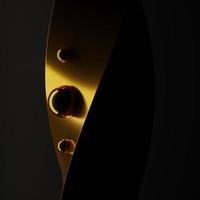 3D rendering Abstract geometry dynamic object with dark background. photo