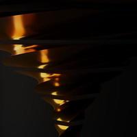 3D rendering Abstract geometry dynamic object with dark background. photo